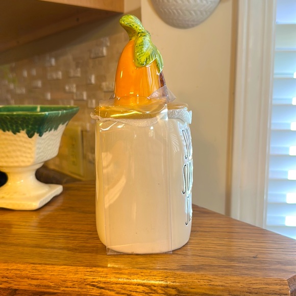 Rae Dunn SUNRISE SUNBURN SUNSET Ceramic Mug with Sun and Palm Tree Top 2 piece - Picture 3 of 5